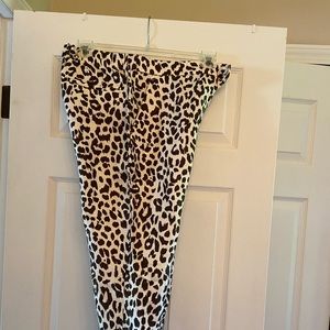 J. Crew linen animal print pants 10, never worn